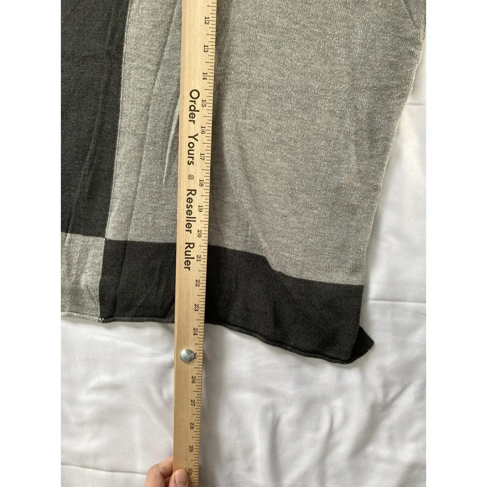 Joan Vass‎ Sweater Women M Gray Colorblock Geometric Knit Pullover Lightweight - Picture 8 of 10